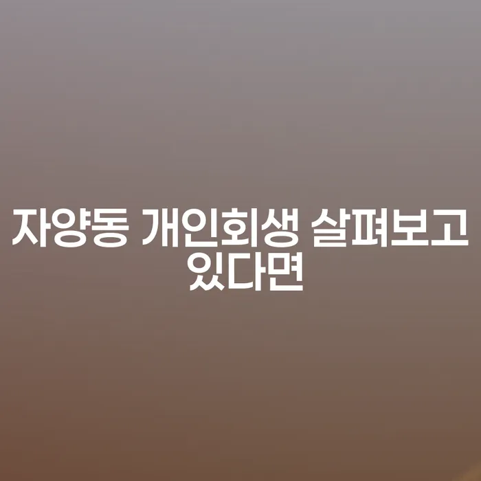 자양동 개인회생 살펴보고 있다면
