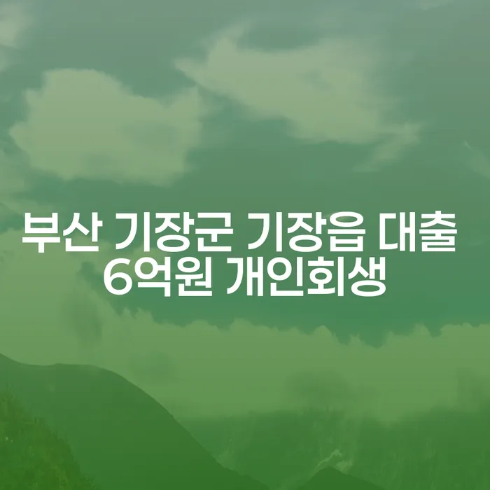 부산 기장군 기장읍 대출 6억원 개인회생, 신청 자격과 절차는?